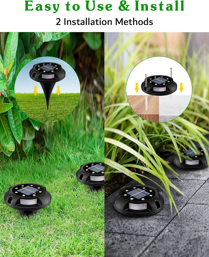 Biling Solar Pathway Lights Outdoor Uplight Sidelight, 12 Packs Blue Bright Solar Ground Lights Waterproof for Yard Walkway Garden Halloween Decorations - Image 5